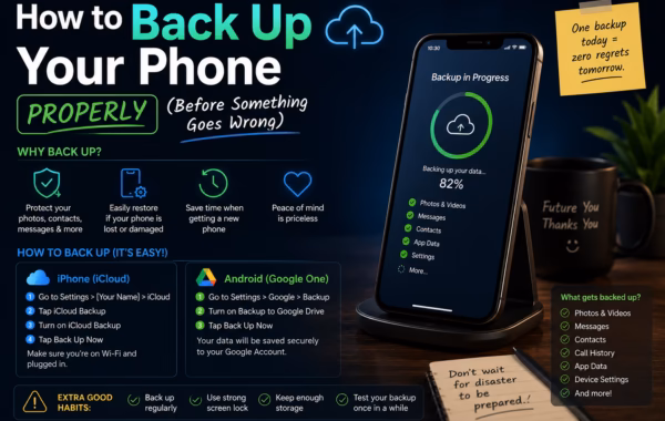 Illustration representing backing up a phone properly