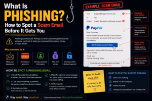 Illustration representing a phishing scam email