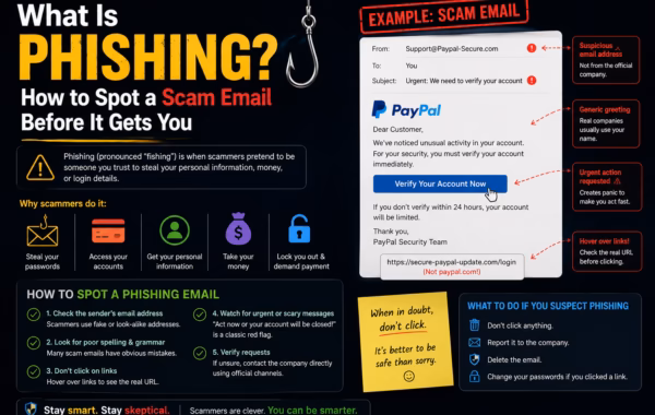 Illustration representing a phishing scam email